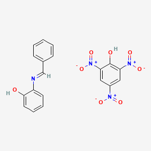 molecular formula C19H14N4O8 B14331868 2-(Benzylideneamino)phenol;2,4,6-trinitrophenol CAS No. 106113-98-8