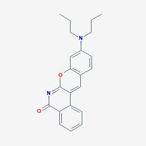 molecular formula C22H22N2O2 B14331924 9-(Dipropylamino)-5H-[1]benzopyrano[2,3-c]isoquinolin-5-one CAS No. 105961-25-9