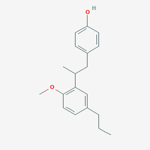 molecular formula C19H24O2 B14331997 4-[2-(2-Methoxy-5-propylphenyl)propyl]phenol CAS No. 110241-13-9