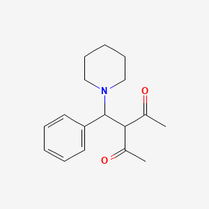 molecular formula C17H23NO2 B14332008 3-[Phenyl(piperidin-1-yl)methyl]pentane-2,4-dione CAS No. 104549-51-1