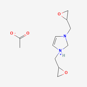 molecular formula C11H18N2O4 B14332038 1,3-Bis[(oxiran-2-yl)methyl]-2,3-dihydro-1H-imidazol-1-ium acetate CAS No. 105802-44-6