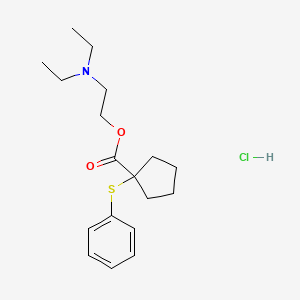 Cyclopentanecarboxylic acid, 1-(phenylthio)-, 2-(diethylamino)ethyl ester, hydrochloride