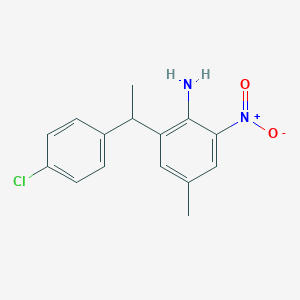 molecular formula C15H15ClN2O2 B14332047 2-[1-(4-Chlorophenyl)ethyl]-4-methyl-6-nitroaniline CAS No. 105957-74-2