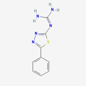 molecular formula C9H9N5S B14332060 N''-(5-Phenyl-1,3,4-thiadiazol-2-yl)guanidine CAS No. 110963-11-6