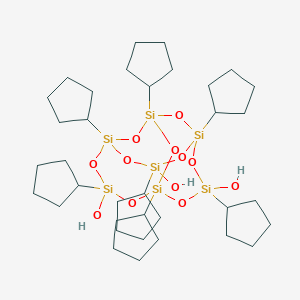 molecular formula C35H66O12Si7 B143321 Poly(cyclopentylsilsesquioxane), silanol functional CAS No. 135225-24-0