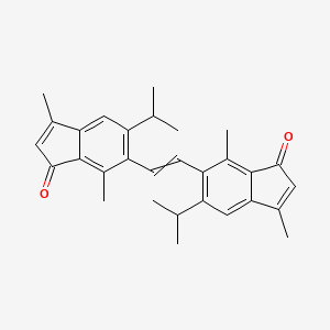 molecular formula C30H32O2 B14332118 6,6'-(Ethene-1,2-diyl)bis[3,7-dimethyl-5-(propan-2-yl)-1H-inden-1-one] CAS No. 111873-86-0