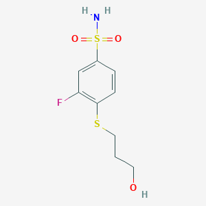 3-Fluoro-4-[(3-hydroxypropyl)sulfanyl]benzene-1-sulfonamide