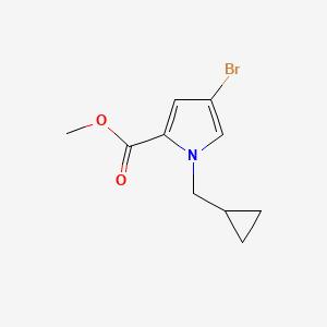 molecular formula C10H12BrNO2 B1433226 4-溴-1-(环丙基甲基)-1H-吡咯-2-羧酸甲酯 CAS No. 1445876-54-9