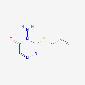 molecular formula C6H8N4OS B14332299 4-Amino-3-[(prop-2-en-1-yl)sulfanyl]-1,2,4-triazin-5(4H)-one CAS No. 110109-18-7