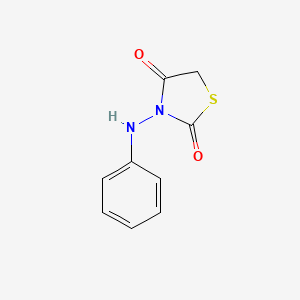 molecular formula C9H8N2O2S B14332315 3-Anilino-1,3-thiazolidine-2,4-dione CAS No. 106046-05-3