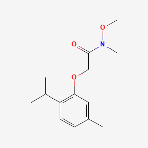 molecular formula C14H21NO3 B14332326 Acetohydroxamic acid, N,O-dimethyl-2-thymyloxy- CAS No. 97282-07-0