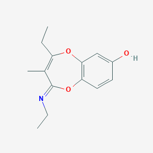 molecular formula C14H17NO3 B14332375 (2Z)-4-Ethyl-2-(ethylimino)-3-methyl-2H-1,5-benzodioxepin-7-ol CAS No. 104816-13-9