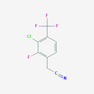 molecular formula C9H4ClF4N B1433238 3-Chloro-2-fluoro-4-(trifluoromethyl)phenylacetonitrile CAS No. 1431329-60-0