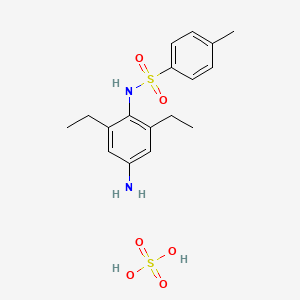 N-(4-amino-2,6-diethylphenyl)-4-methylbenzenesulfonamide;sulfuric acid