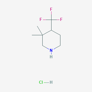 molecular formula C8H15ClF3N B1433246 3,3-Dimethyl-4-(trifluoromethyl)piperidine hydrochloride CAS No. 1798757-72-8