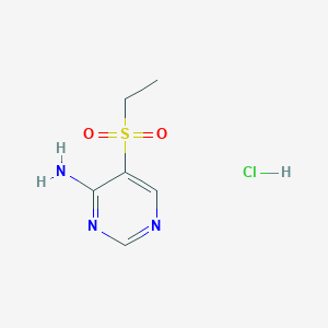 molecular formula C6H10ClN3O2S B1433248 5-(Ethanesulfonyl)pyrimidin-4-amine hydrochloride CAS No. 1803590-69-3