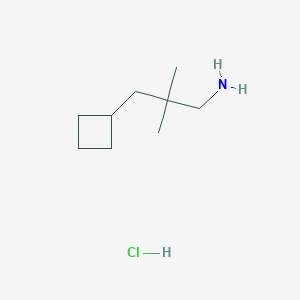 molecular formula C9H20ClN B1433253 3-Cyclobutyl-2,2-dimethylpropan-1-aminehydrochloride CAS No. 1439897-00-3
