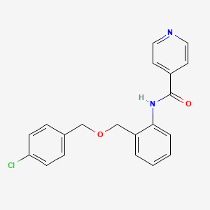 molecular formula C20H17ClN2O2 B14332543 N-(2-{[(4-Chlorophenyl)methoxy]methyl}phenyl)pyridine-4-carboxamide CAS No. 100821-10-1