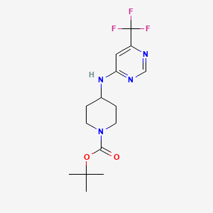 molecular formula C15H21F3N4O2 B1433255 tert-Butyl 4-[6-(trifluoromethyl)pyrimidin-4-yl]aminopiperidine-1-carboxylate CAS No. 1448854-71-4