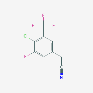 molecular formula C9H4ClF4N B1433260 4-Chloro-3-fluoro-5-(trifluoromethyl)phenylacetonitrile CAS No. 1431329-62-2