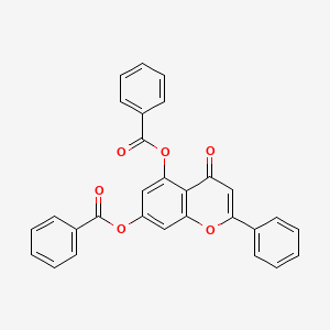 molecular formula C29H18O6 B14332604 4H-1-Benzopyran-4-one, 5,7-bis(benzoyloxy)-2-phenyl- CAS No. 110865-06-0