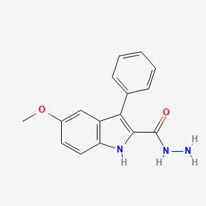 molecular formula C16H15N3O2 B14332627 5-Methoxy-3-phenyl-1h-indole-2-carbohydrazide CAS No. 105492-14-6