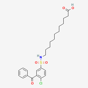 12-[(3-Benzoyl-4-chlorobenzene-1-sulfonyl)amino]dodecanoic acid