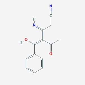 molecular formula C13H12N2O2 B14332669 (4E)-4-[hydroxy(phenyl)methylidene]-3-imino-5-oxohexanenitrile 