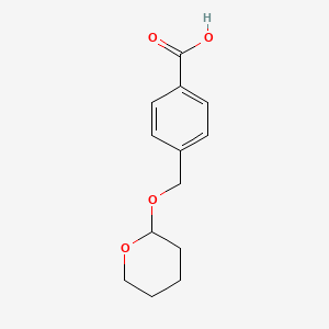 molecular formula C13H16O4 B14332677 4-{[(Oxan-2-yl)oxy]methyl}benzoic acid CAS No. 104292-82-2