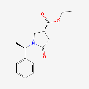 molecular formula C15H19NO3 B1433268 乙基(1R, 3R)-5-氧代-1-(1-苯乙基)吡咯烷-3-羧酸酯 CAS No. 190957-31-4