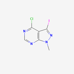 molecular formula C6H4ClIN4 B1433269 4-氯-3-碘-1-甲基-1H-吡唑并[3,4-d]嘧啶 CAS No. 1092789-28-0
