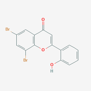 molecular formula C15H8Br2O3 B14332692 4H-1-Benzopyran-4-one, 6,8-dibromo-2-(2-hydroxyphenyl)- CAS No. 107916-20-1