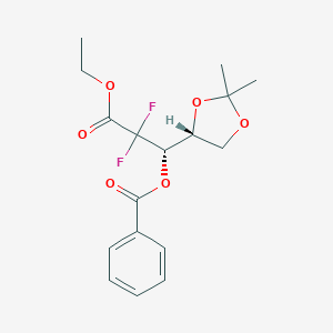 molecular formula C17H20F2O6 B143327 2-脱氧-2,2-二氟-4,5-O-异丙叉-D-赤藓糖-戊酸乙酯苯甲酸酯 CAS No. 143234-92-8