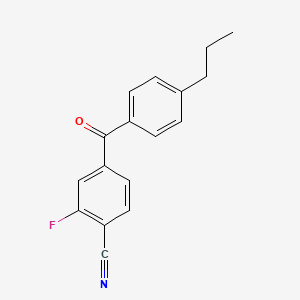 molecular formula C17H14FNO B14332723 2-Fluoro-4-(4-propylbenzoyl)benzonitrile CAS No. 97897-52-4