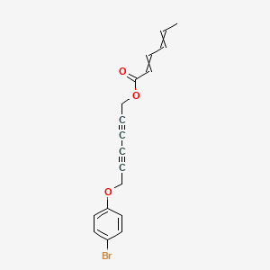 molecular formula C18H15BrO3 B14332733 6-(4-Bromophenoxy)hexa-2,4-diyn-1-yl hexa-2,4-dienoate CAS No. 110360-23-1