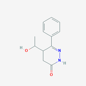 molecular formula C12H14N2O2 B14332748 4,5-Dihydro-5-(1-hydroxyethyl)-6-phenyl-3(2H)-pyridazinone CAS No. 101563-80-8