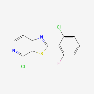 molecular formula C12H5Cl2FN2S B1433280 4-Chloro-2-(2-chloro-6-fluorophenyl)-thiazolo[5,4-c]pyridine CAS No. 1242249-93-9