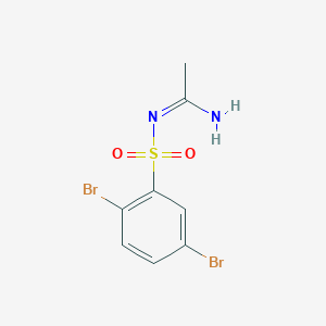molecular formula C8H8Br2N2O2S B1433282 N'-(2,5-dibromobenzenesulfonyl)ethanimidamide CAS No. 1181465-78-0