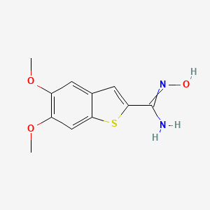 molecular formula C11H12N2O3S B14332857 N'-hydroxy-5,6-dimethoxy-1-benzothiophene-2-carboximidamide 