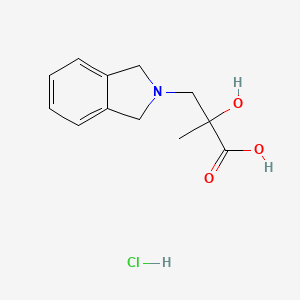 molecular formula C12H16ClNO3 B1433286 3-(2,3-dihydro-1H-isoindol-2-yl)-2-hydroxy-2-methylpropanoic acid hydrochloride CAS No. 1803592-22-4