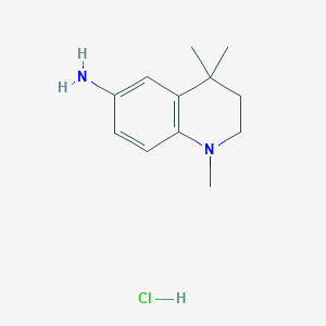 molecular formula C12H19ClN2 B1433288 1,4,4-Trimethyl-1,2,3,4-tetrahydro-quinolin-6-ylamine hydrochloride CAS No. 1965309-64-1