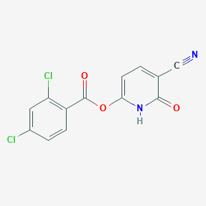 molecular formula C13H6Cl2N2O3 B14332901 5-Cyano-6-oxo-1,6-dihydropyridin-2-yl 2,4-dichlorobenzoate CAS No. 103792-64-9