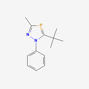 molecular formula C13H17N2P B14332937 5-tert-Butyl-3-methyl-1-phenyl-1H-1,2,4-diazaphosphole CAS No. 110256-55-8