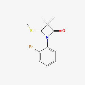 molecular formula C12H14BrNOS B14332959 1-(2-Bromophenyl)-3,3-dimethyl-4-(methylsulfanyl)azetidin-2-one CAS No. 99314-05-3