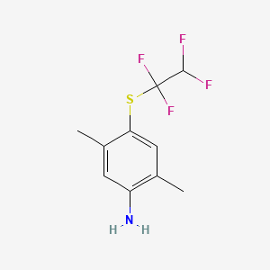 molecular formula C10H11F4NS B14333009 2,5-Dimethyl-4-(1,1,2,2-tetrafluoroethylthio)aniline CAS No. 100280-25-9