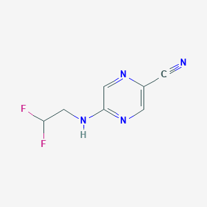 molecular formula C7H6F2N4 B1433303 5-[(2,2-Difluoroethyl)amino]pyrazine-2-carbonitrile CAS No. 1550418-74-0
