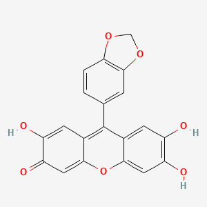 molecular formula C20H12O7 B14333051 3H-Xanthen-3-one, 9-(1,3-benzodioxol-5-yl)-2,6,7-trihydroxy- CAS No. 111295-33-1