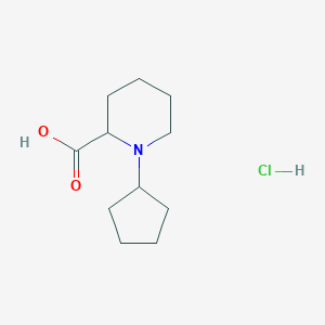 molecular formula C11H20ClNO2 B1433306 1-Cyclopentylpiperidine-2-carboxylic acid hydrochloride CAS No. 1786116-15-1