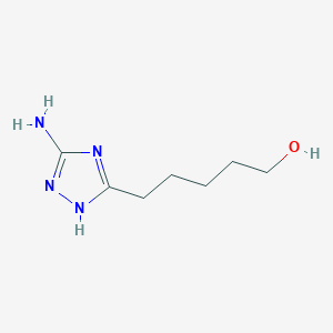 molecular formula C7H14N4O B14333087 5-(3-amino-1H-1,2,4-triazol-5-yl)pentan-1-ol CAS No. 106693-09-8