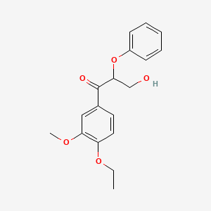 molecular formula C18H20O5 B14333098 1-(4-Ethoxy-3-methoxyphenyl)-3-hydroxy-2-phenoxypropan-1-one CAS No. 106075-03-0